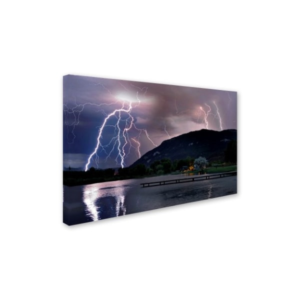 Mike Jones Photo 'Lightning Campground' Canvas Art,30x47